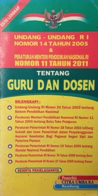 Image of Undang-Undang RI Nomor 14 Tahun 2005 Tentang Guru dan Dosen